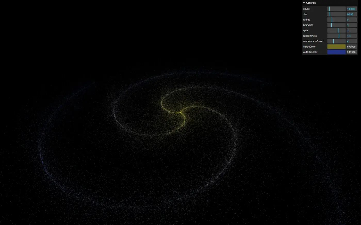 Screenshot of Galaxy Generator